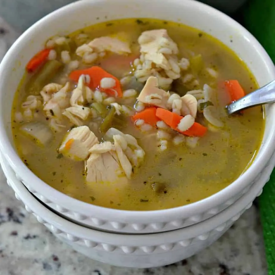 Homemade Chicken Barley soup is a hearty, easy recipe that's quick to make for an easy dinner