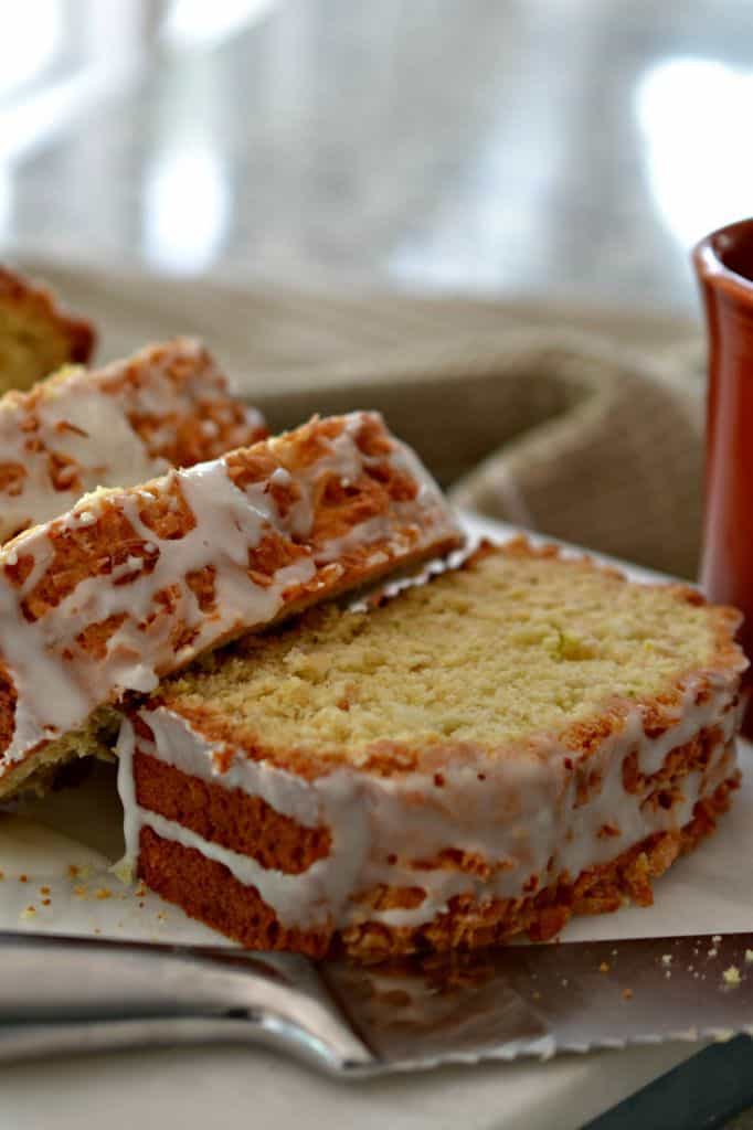 Drizzled with a tangy lime icing, this sweet coconut bread is a treat!
