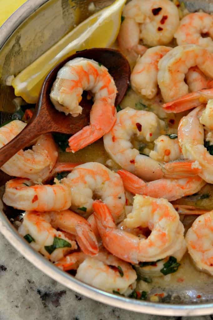 Garlic and Butter Shrimp is zesty and flavorful and easily made for a party or get together.