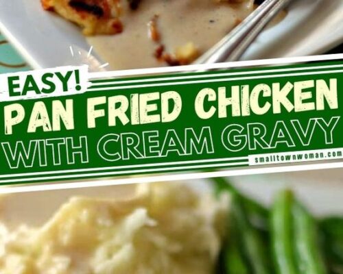 Pan fried chicken and gravy