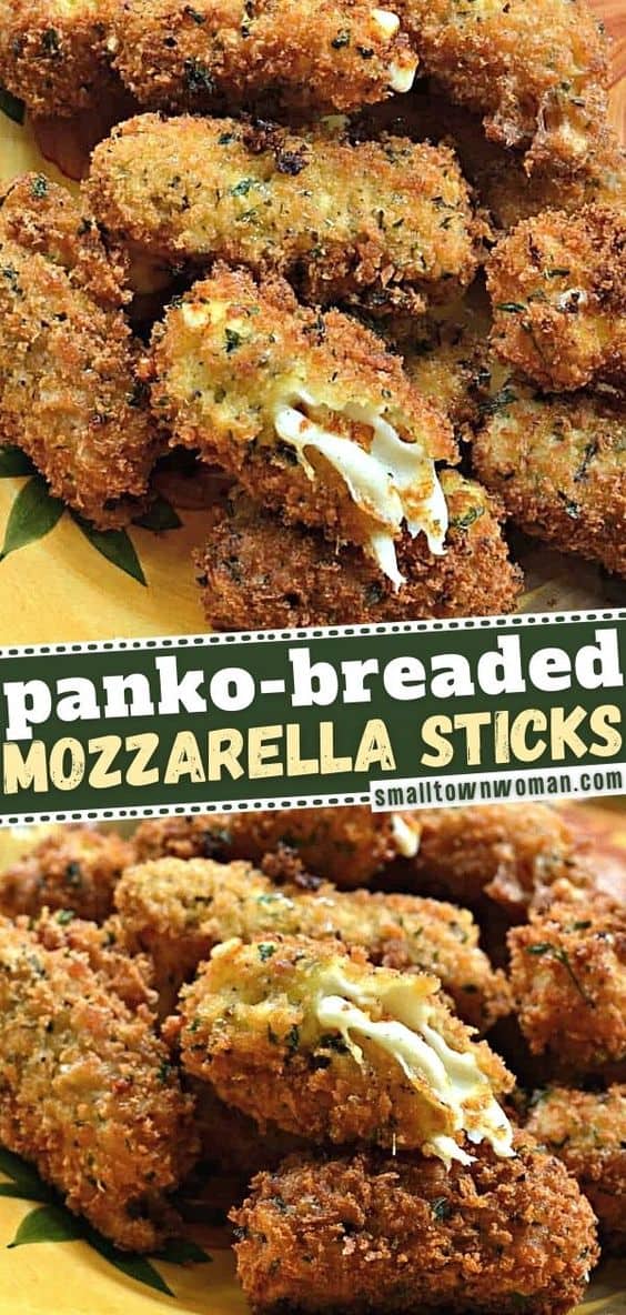 Panko Breaded Mozzarella Sticks Small Town Woman