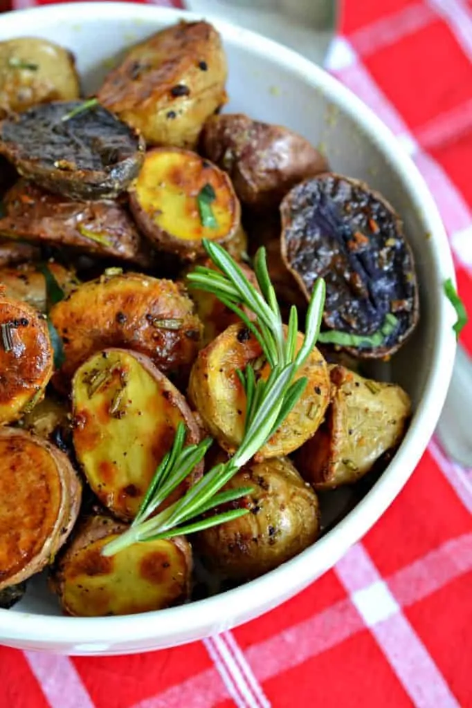 Roasted Rosemary Potatoes bake up crisp with the fresh flavors of Parmesan cheese and rosemary. 