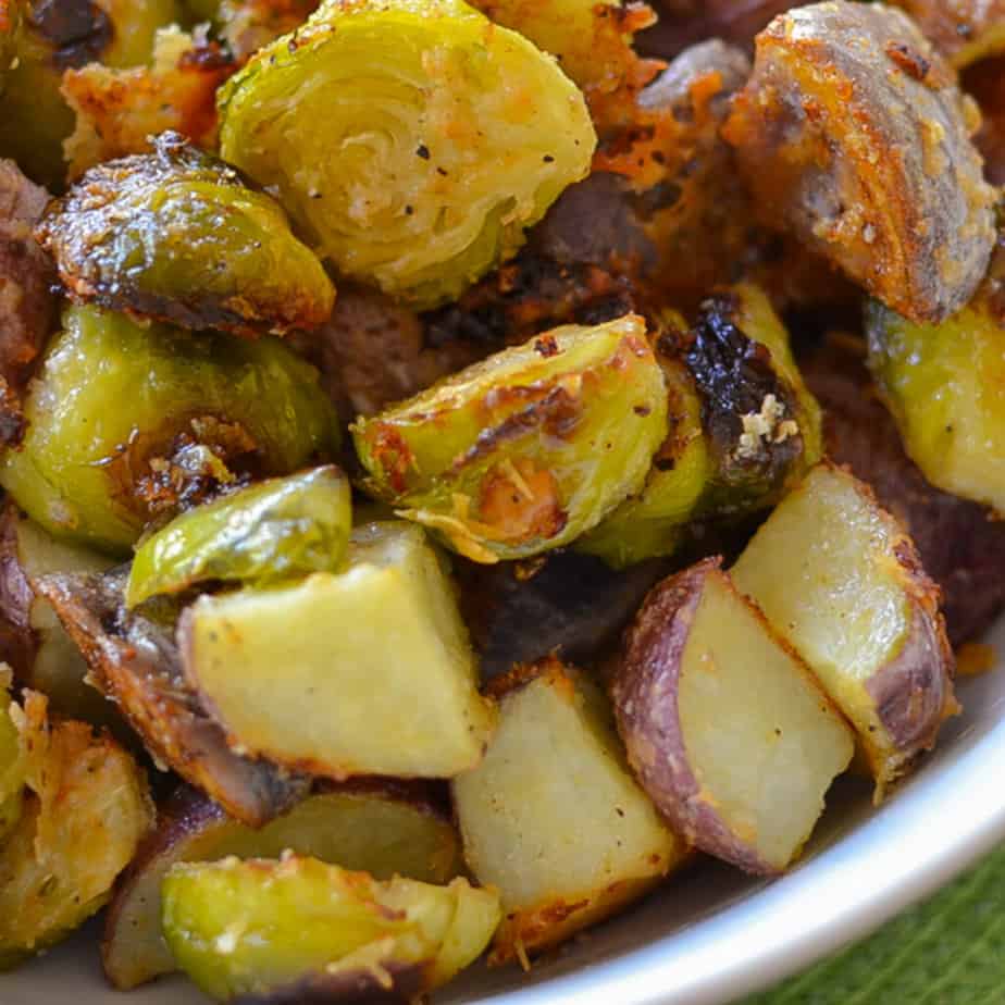 Roasted Potatoes and Brussels Sprouts