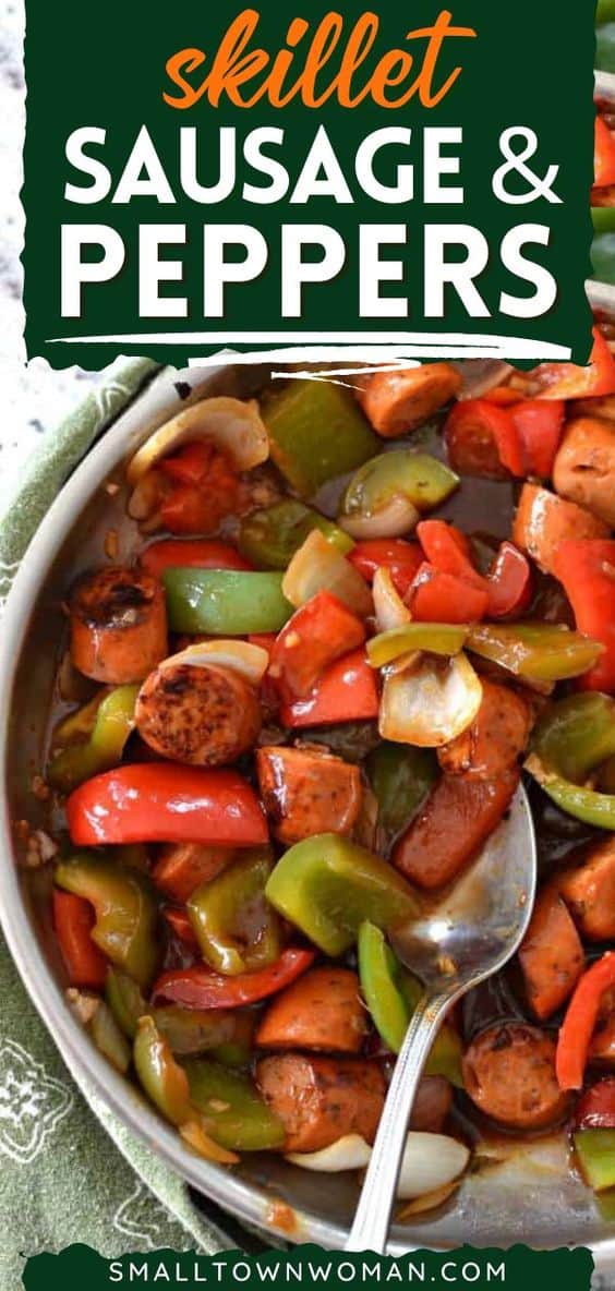 Skillet Sausage and Peppers - Small Town Woman