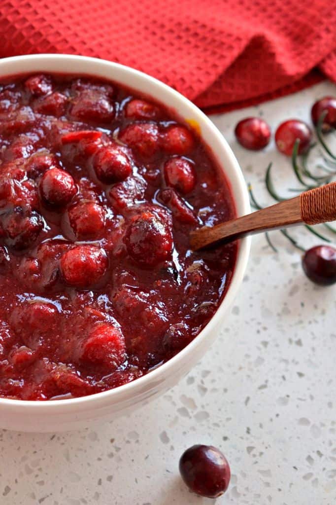This delectable six ingredient Cranberry Sauce is a family and friend favorite. It will quickly become your holiday favorite. 