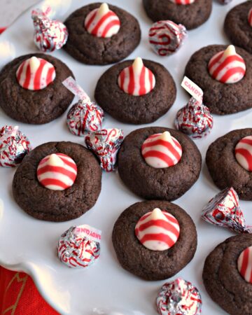 Peppermint Chocolate Thumbprint Cookies