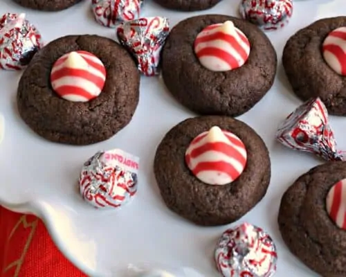 Peppermint Chocolate Thumbprint Cookies