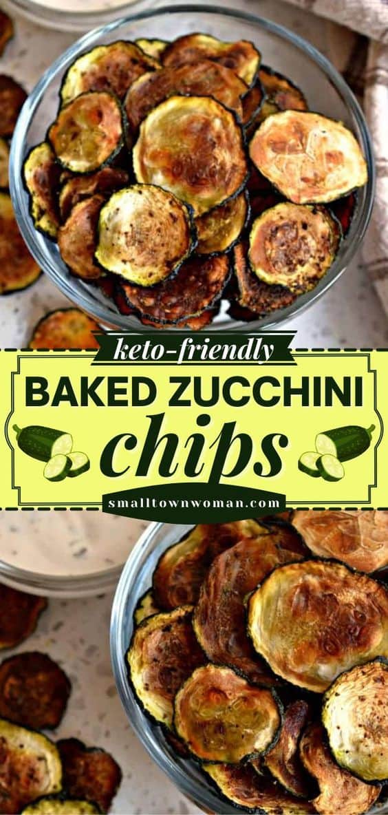 Baked Zucchini Chips Keto Friendly Small Town Woman