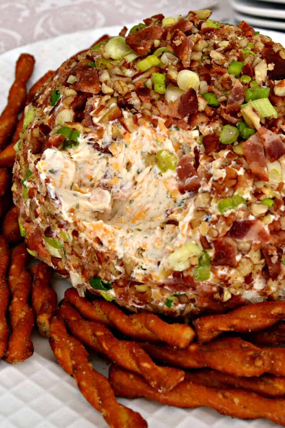 This bacon ranch cheese ball brings it all together in one delectable creamy appetizer. 
