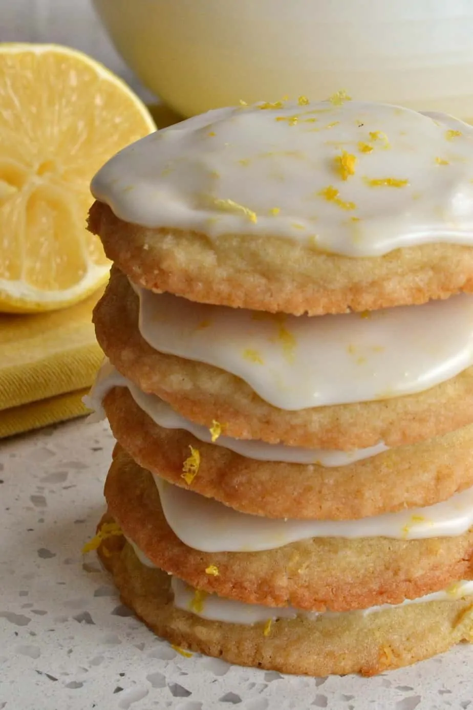 Iced Lemon Cookies are soft on the inside with slightly crispy edges all topped with a tangy sweet lemon glaze.