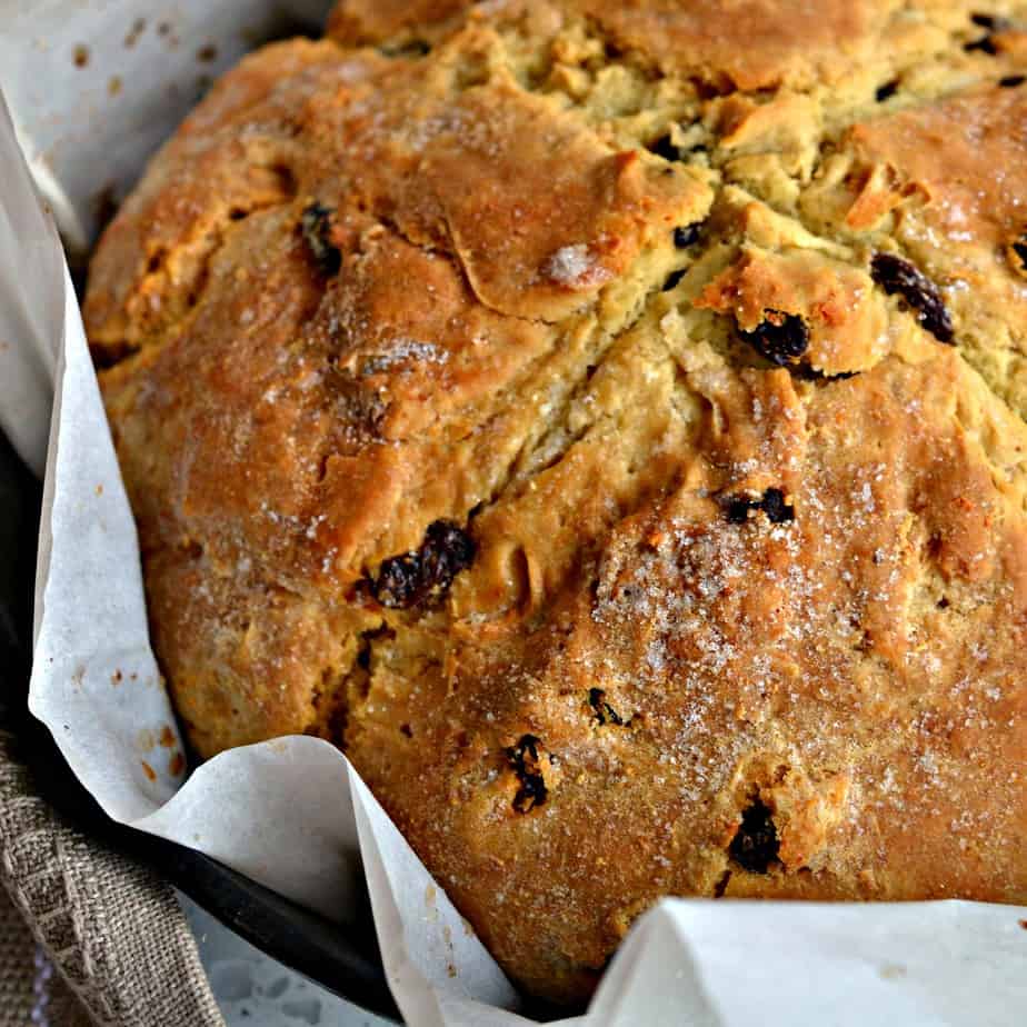 This easy no yeast Irish Soda Bread is so easy to make. It has a crispy crust yet soft and slightly sweet on the inside.