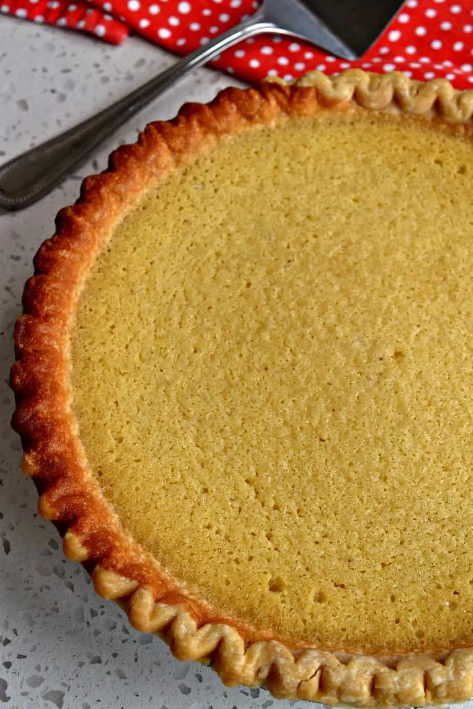 Sweet and creamy buttermilk pie is an easy pie to make for family gatherings, potlucks, or holidays