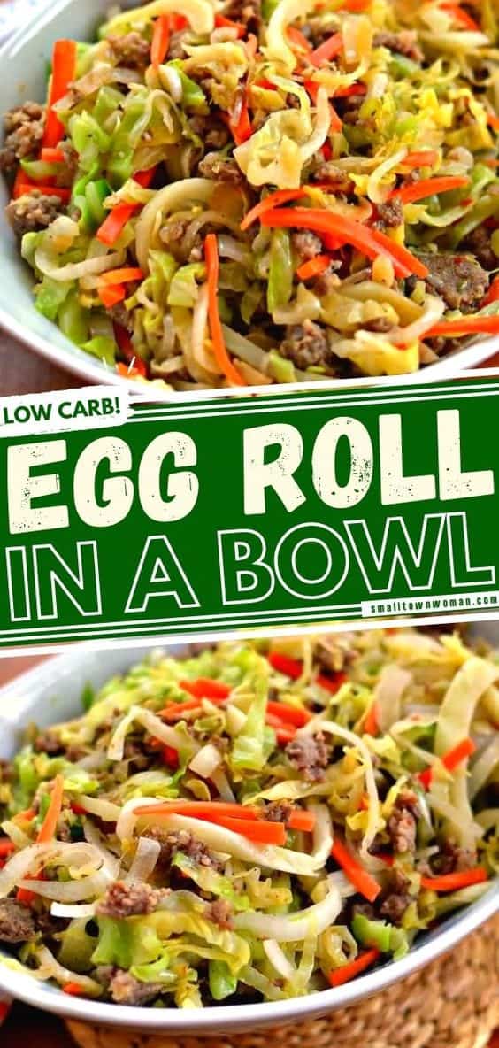 Easy Low Carb Pork Egg Roll Bowl | Small Town Woman