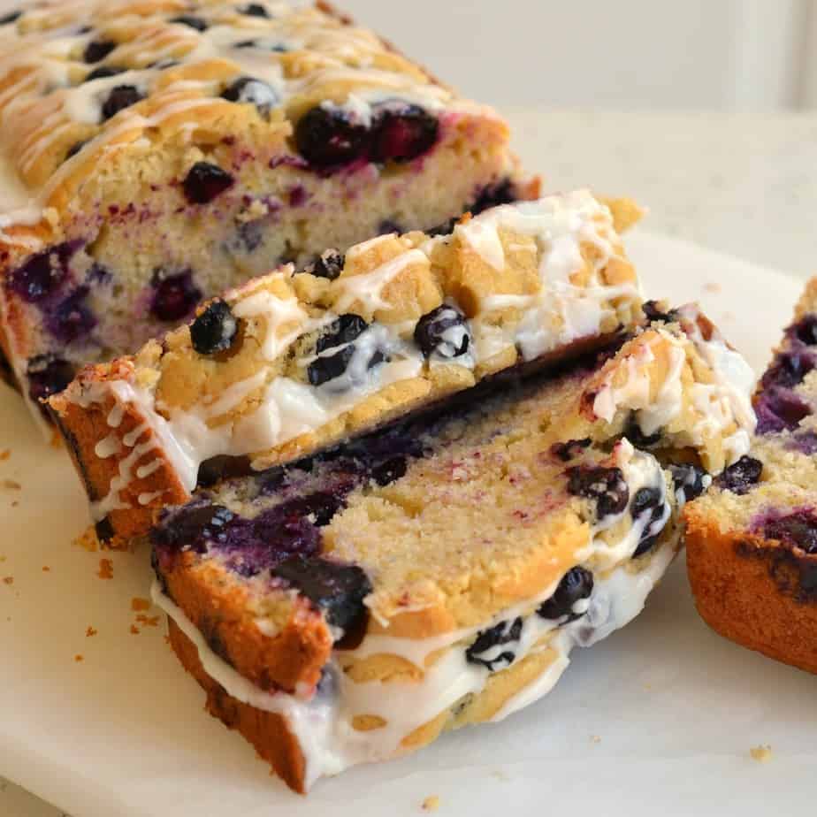 This Lemon Blueberry Bread is perfect for a light breakfast, Mother's Day brunch menu idea or even after school snack.