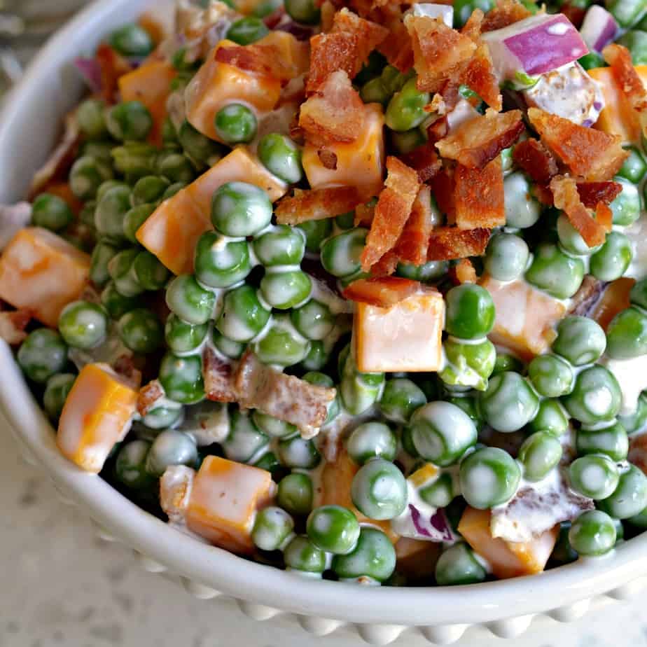 This delectable Pea Salad is one of my favorite go to summer salads