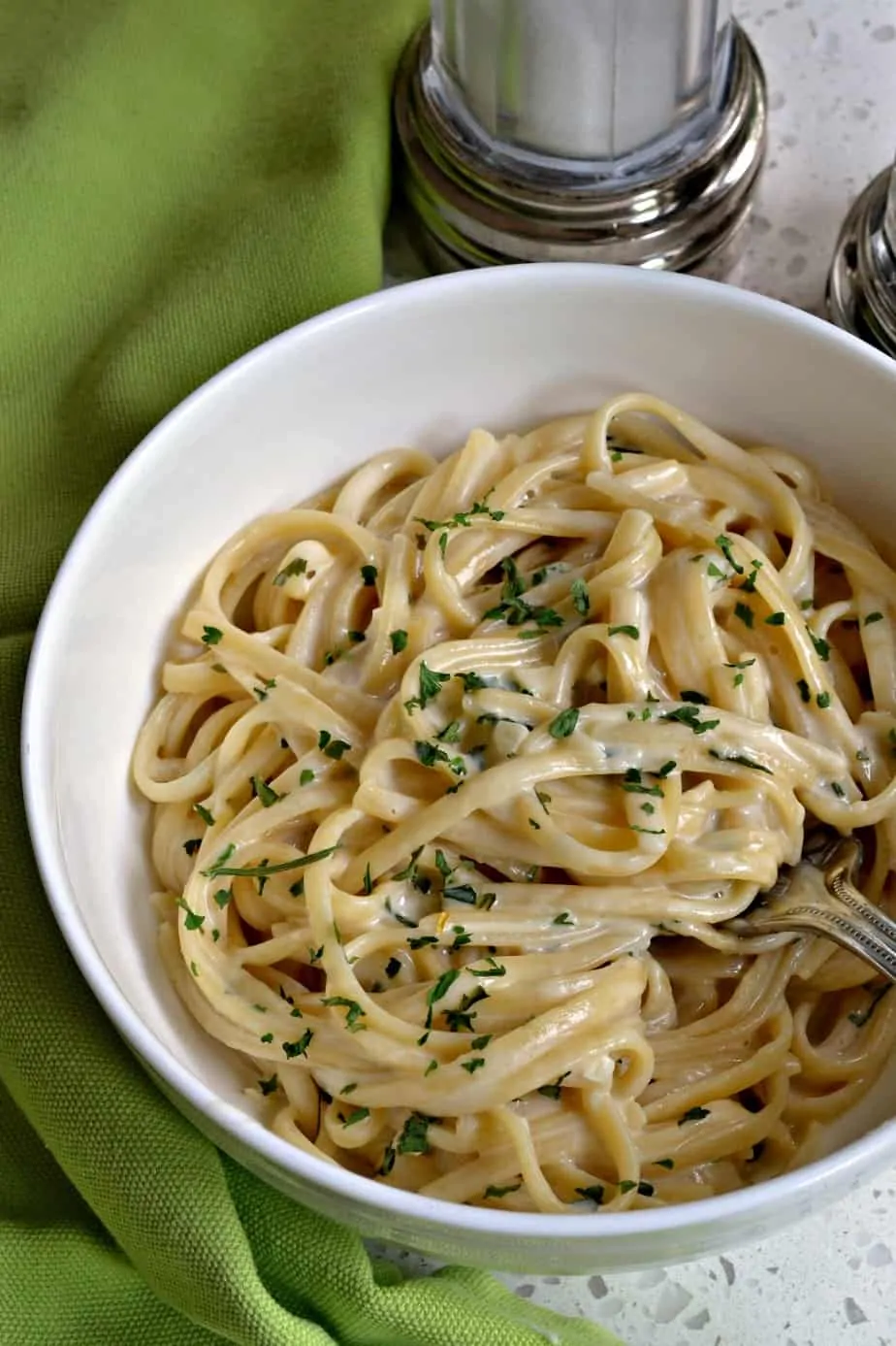 This family friendly Parmesan Pasta goes great with grilled steak, baked chicken and roasted pork.