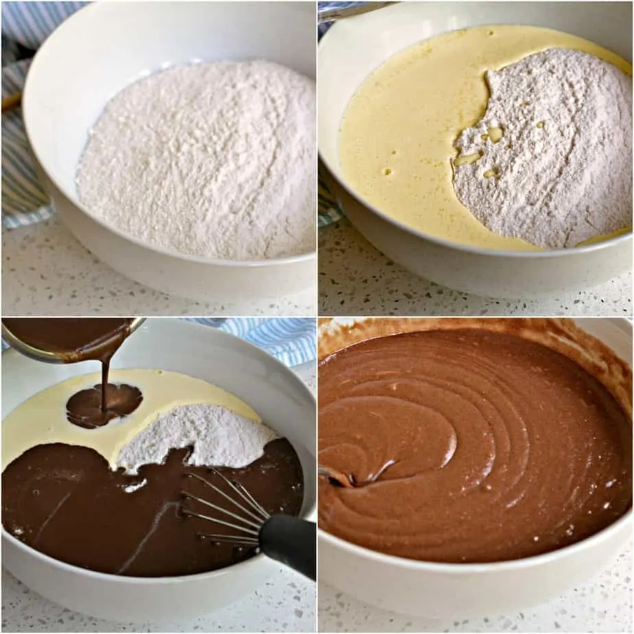 Making the rich and creamy Texas Sheet Cake batter