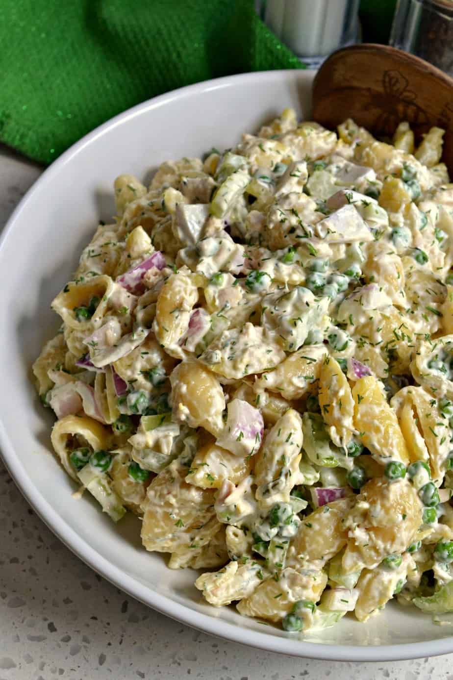 This scrumptious pasta salad comes together in less than thirty minutes. 