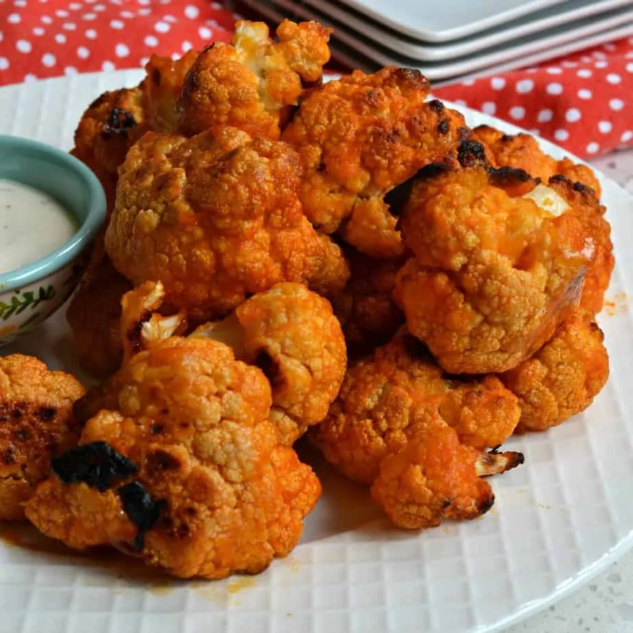 Bake up a batch of this Buffalo Cauliflower for game day and movie night.
