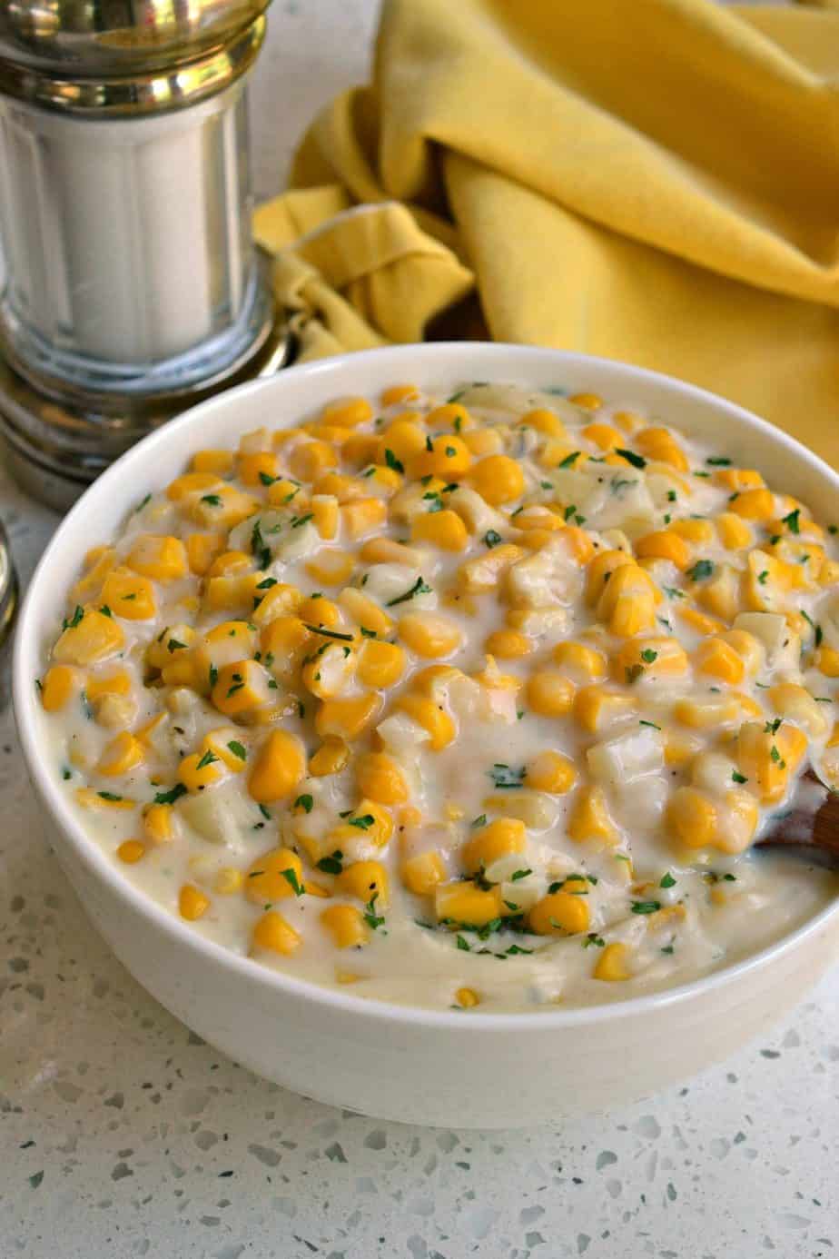 Creamed corn is a comfort food family favorite that's easy to make and pairs well with beef, chicken, or pork
