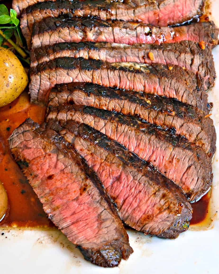 Simple Broiled Flank Steak with Herb Oil Recipe