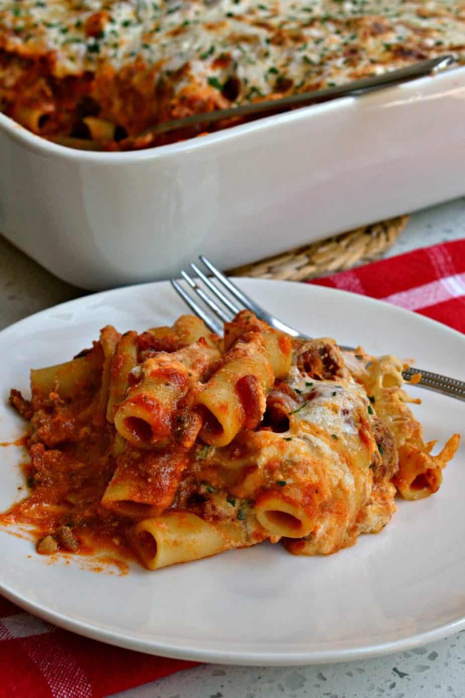 Baked Ziti with Italian Sausage and Ricotta Cheese Small Town Woman