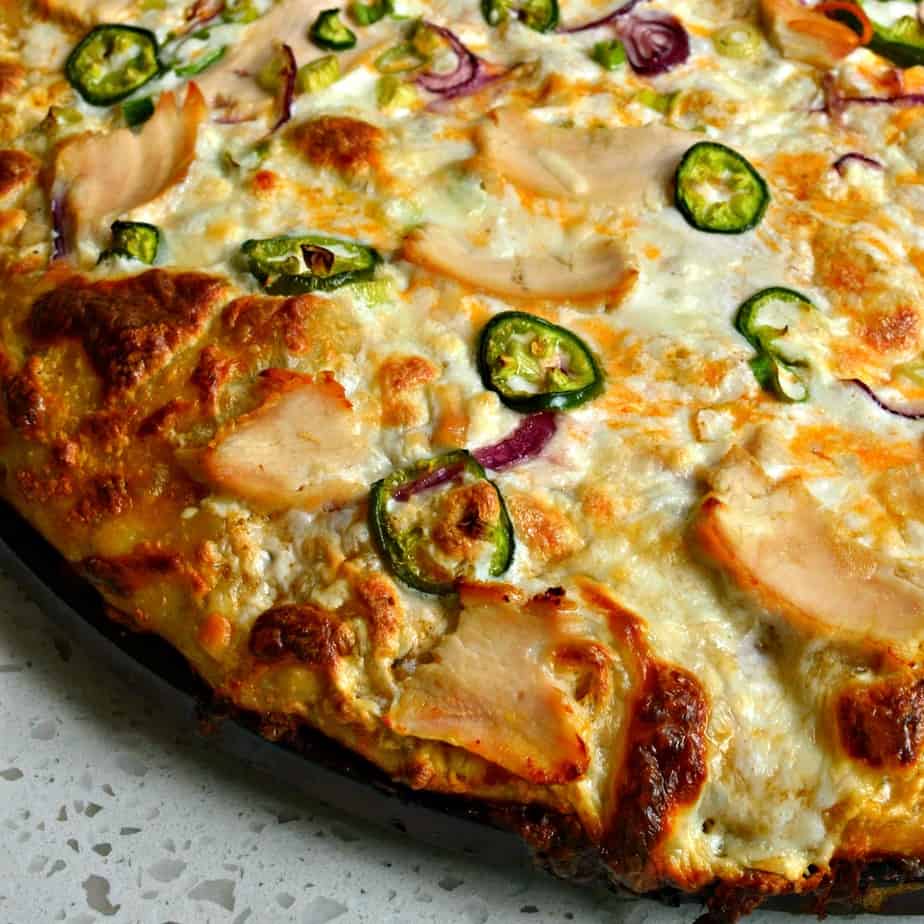 Buffalo Chicken Pizza is spicy and delicious, a perfect at-home pizza night recipe