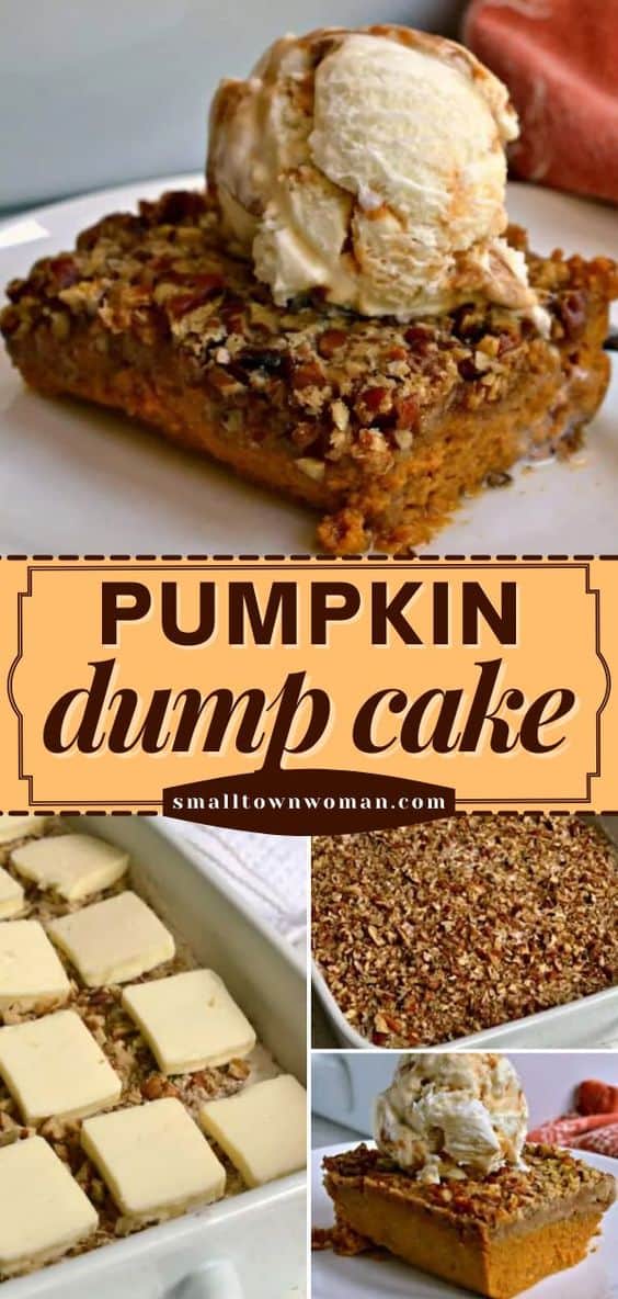 Pumpkin Dump Cake with Pecan Topping | Small Town Woman