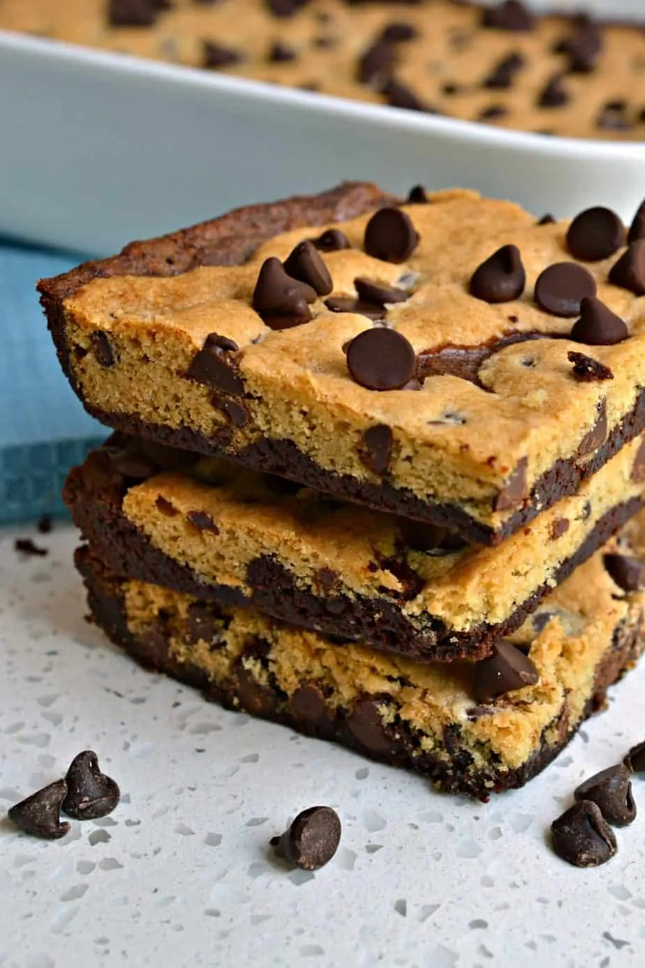 Brookies are a delectable brownie plus chocolate chip cookie layered treat that the whole family will enjoy.