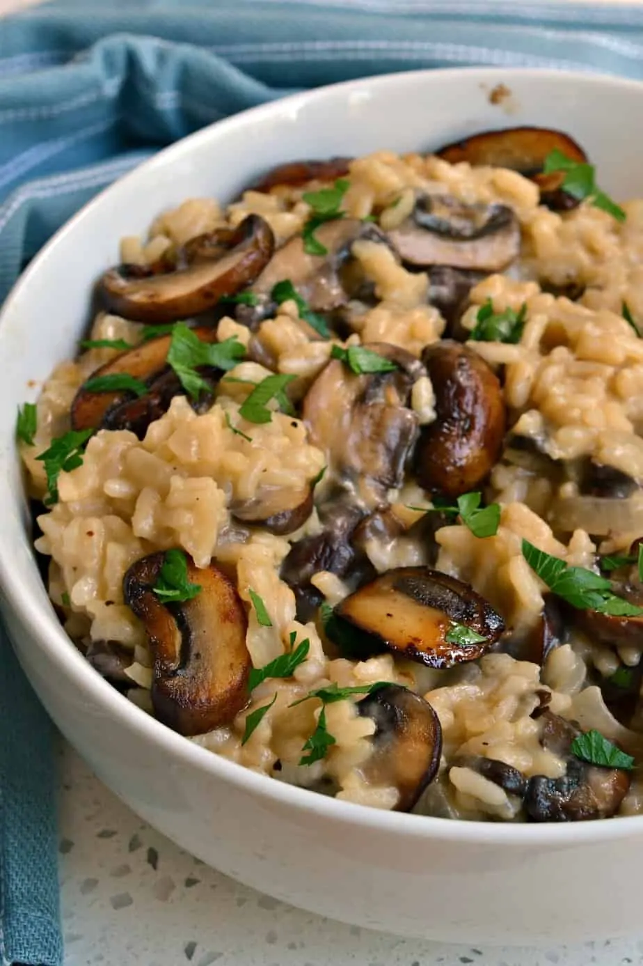 You are going to love the creaminess of this easy to make mushroom risotto.