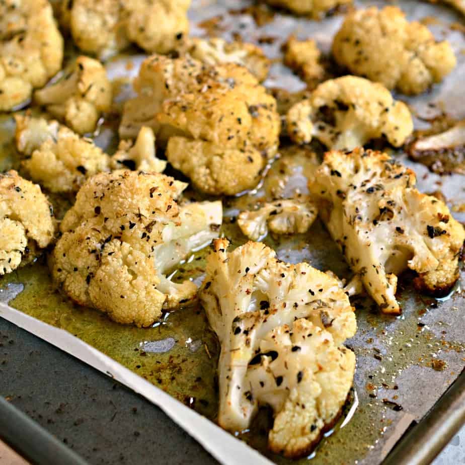 Roasted Cauliflower is the perfect side for chicken, beef and pork. 