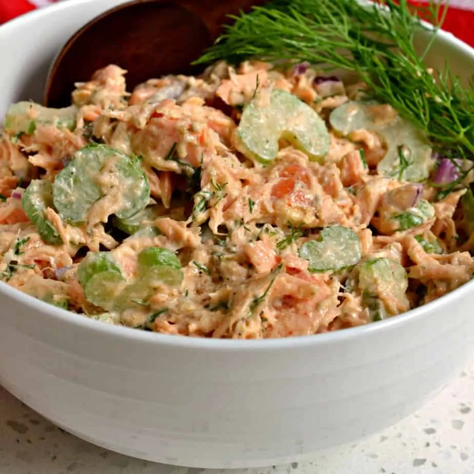 You can make this salmon salad with grilled salmon, smoked salmon, poached salmon or even canned salmon if you so desire