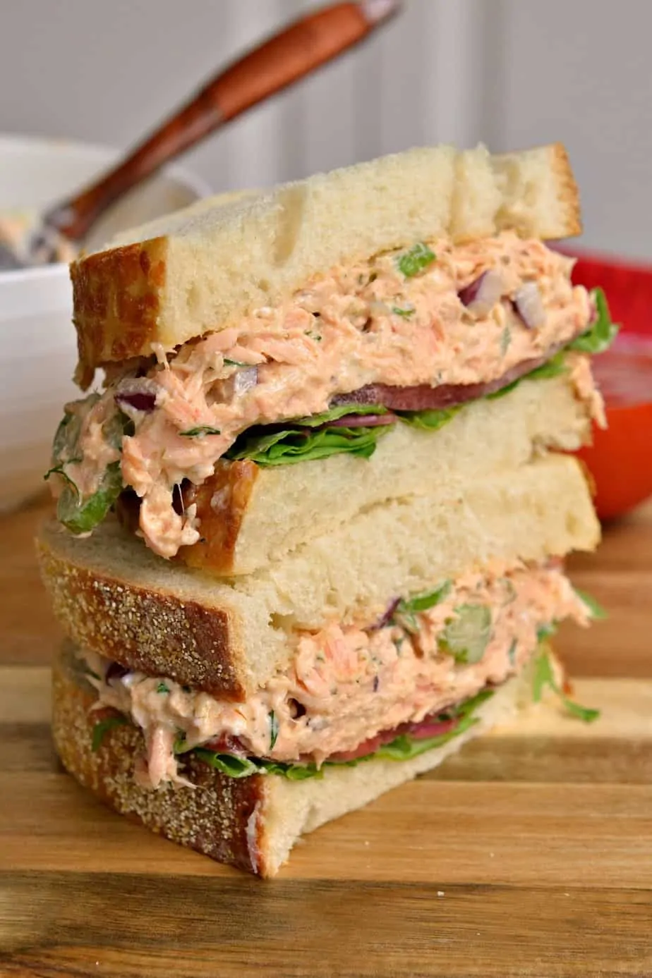 This delectable salmon salad takes less than ten minutes to prepare. 