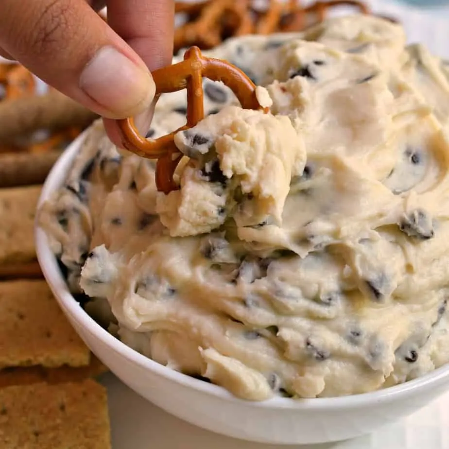 This fun and easy Cookie Dough Dip takes less than ten minutes to make and is sure to be the hit at your next party.