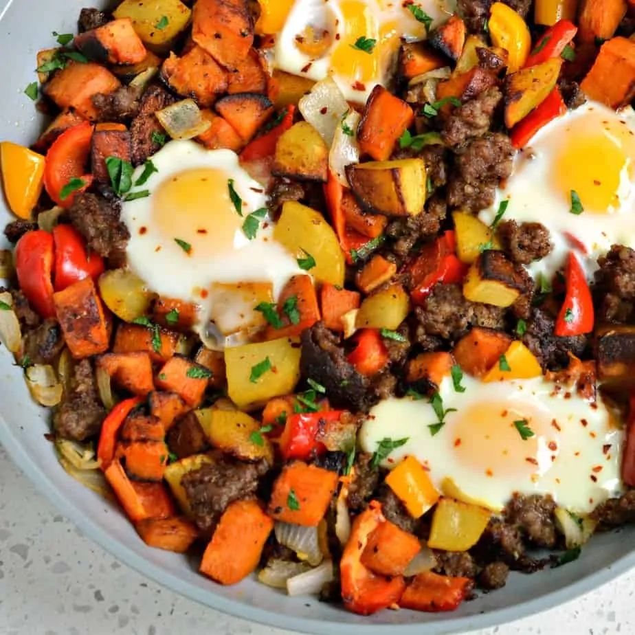 Perfect for any time of the day this tasty Sweet Potato Hash is loaded with wholesome and hearty ingredients. 