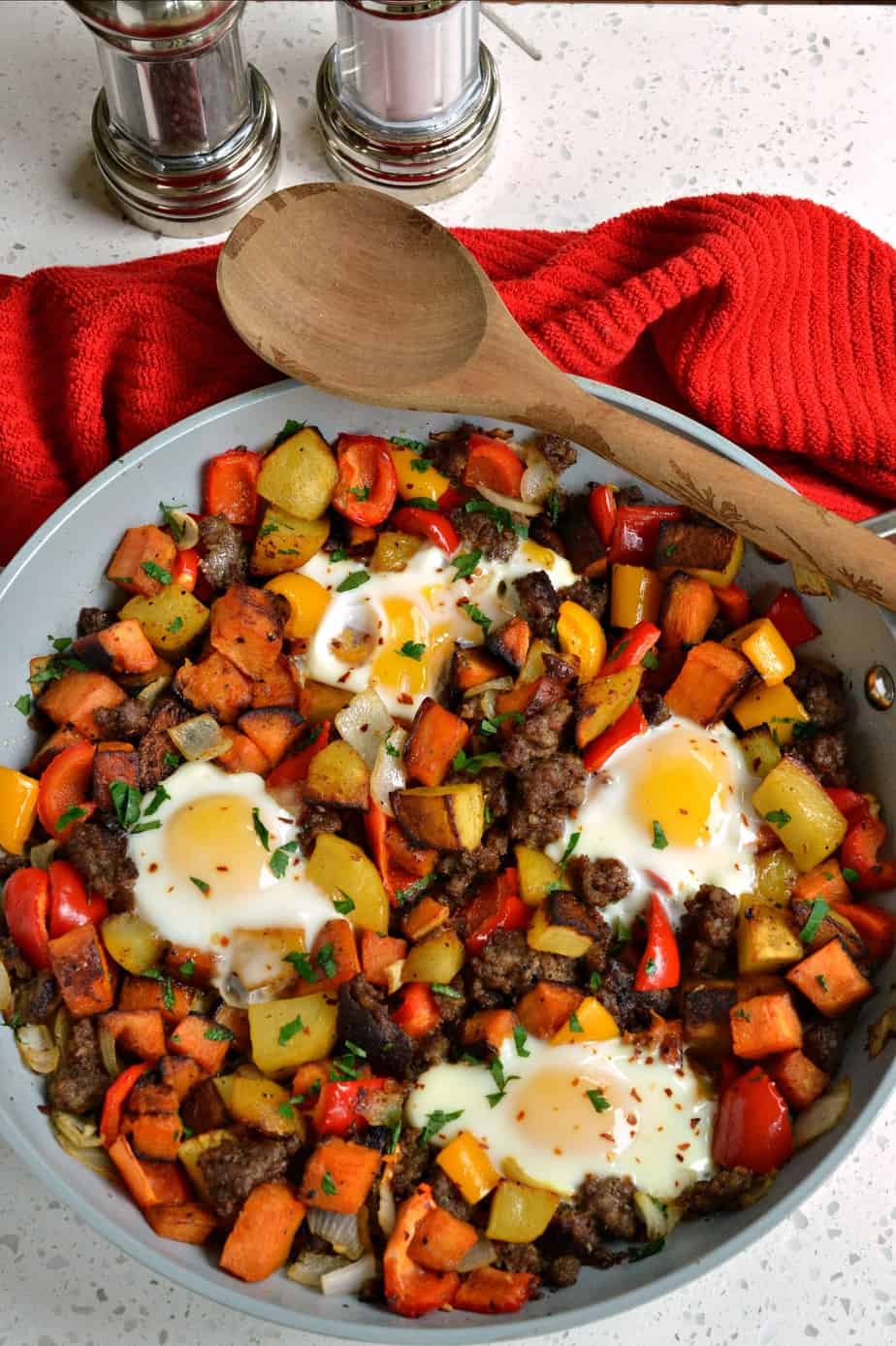 This sweet potato hash is perfect for a quaint brunch. 