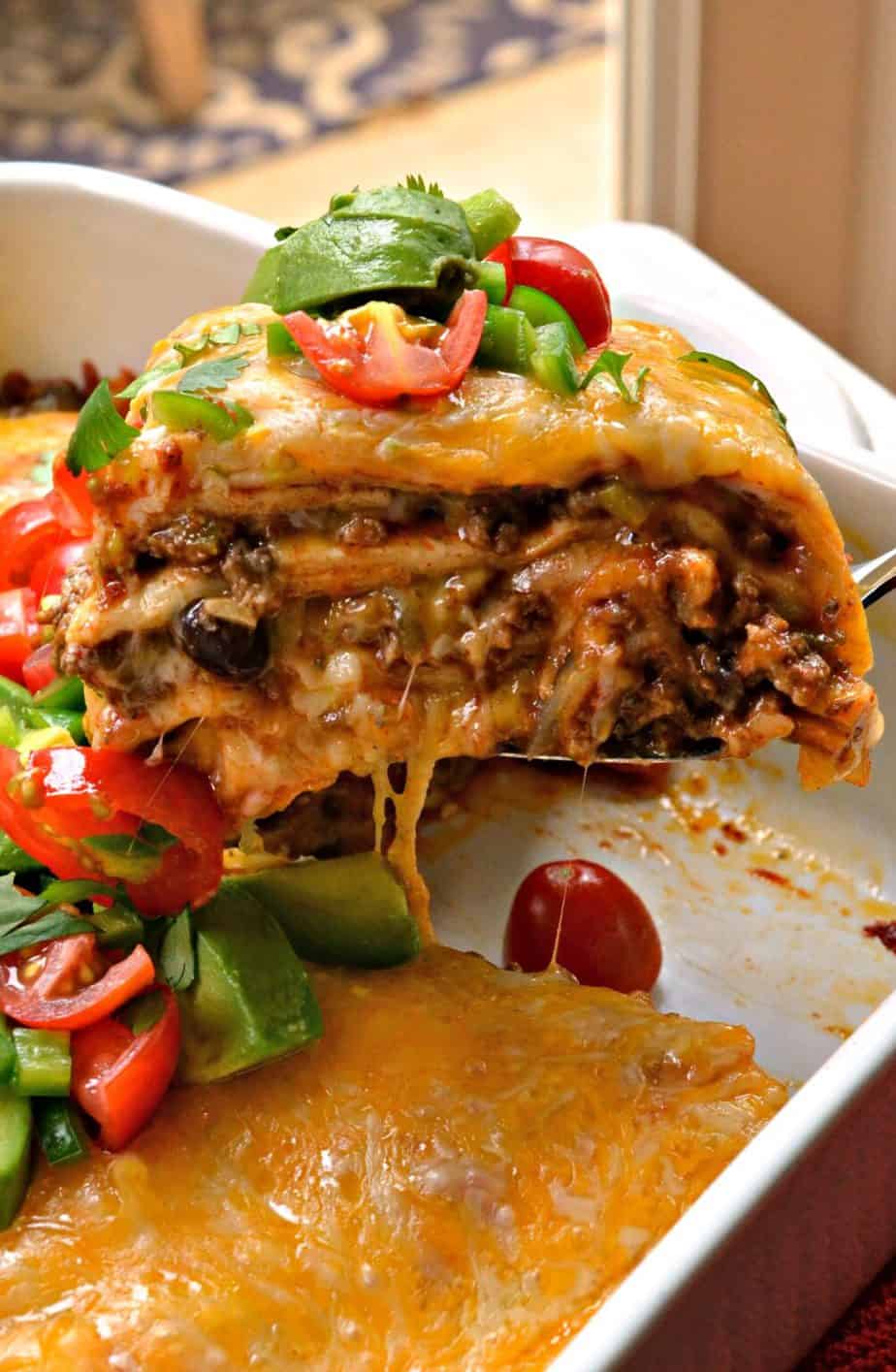 Beef Enchilada Casserole | Small Town Woman