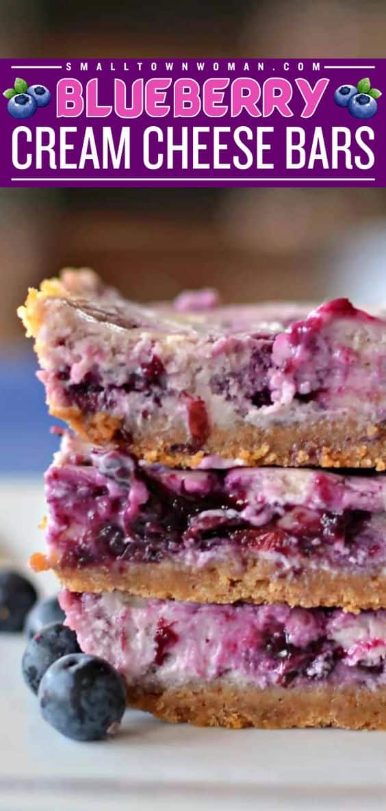 Blueberry Cream Cheese Bars - Small Town Woman