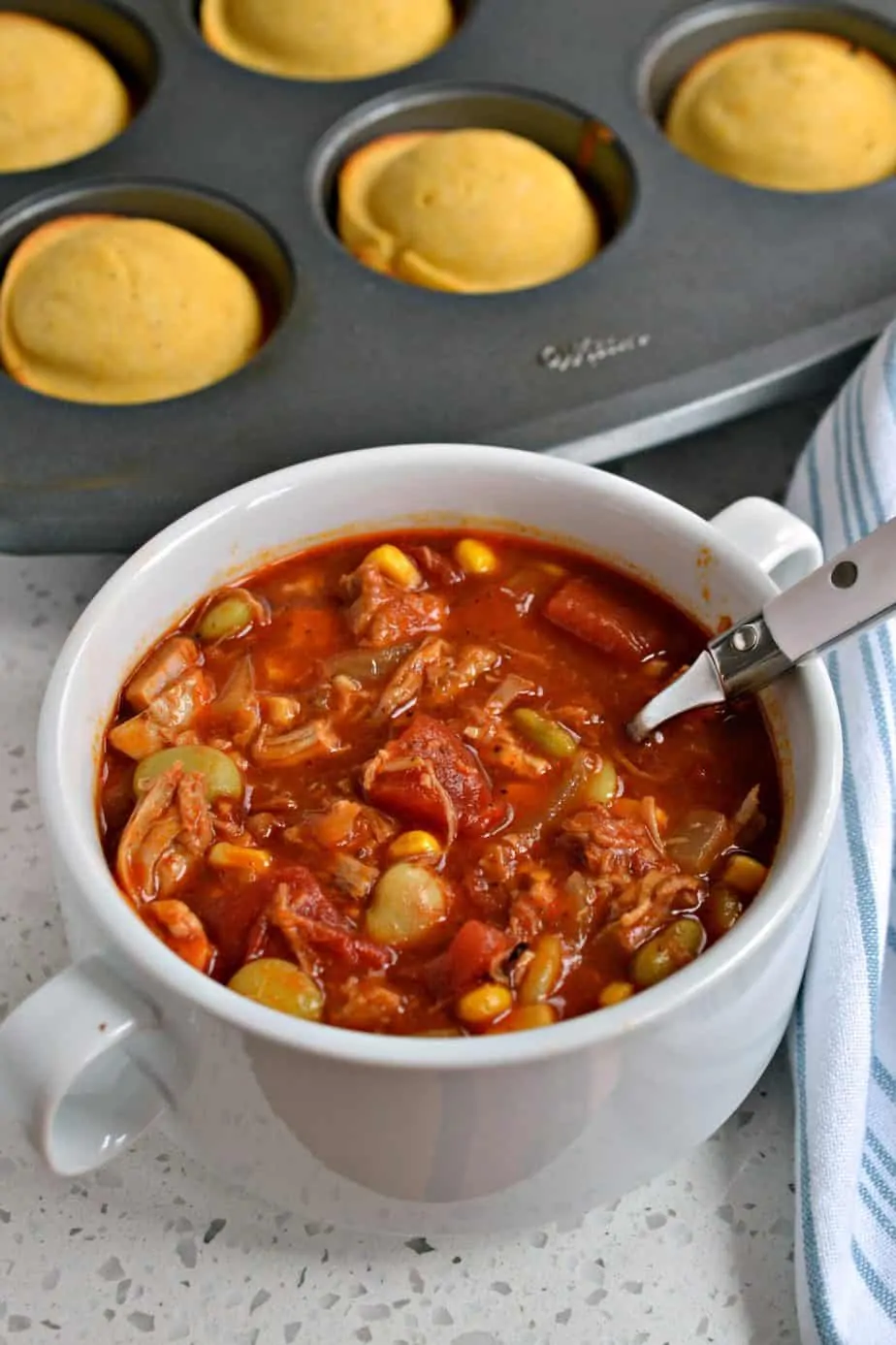 Brunswick Stew is a Southern stew made with barbecue sauce and smoked and roasted meats like pork, chicken and beef. 