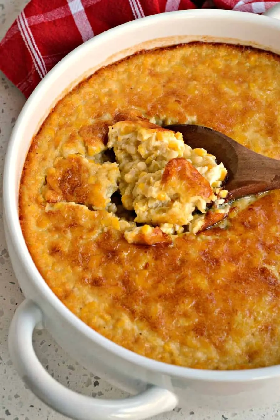 Corn lovers unite with this delectable slightly sweet creamy custard like corn pudding 