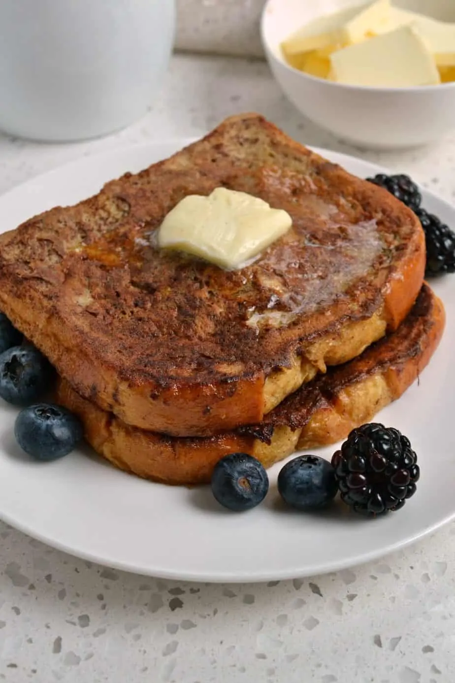 Friends and family just love this delectable French Toast with warm vanilla maple syrup.  