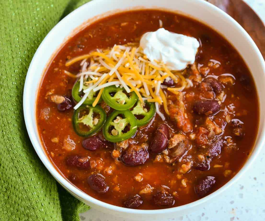 Crockpot Turkey Chili Recipe - Sum of Yum