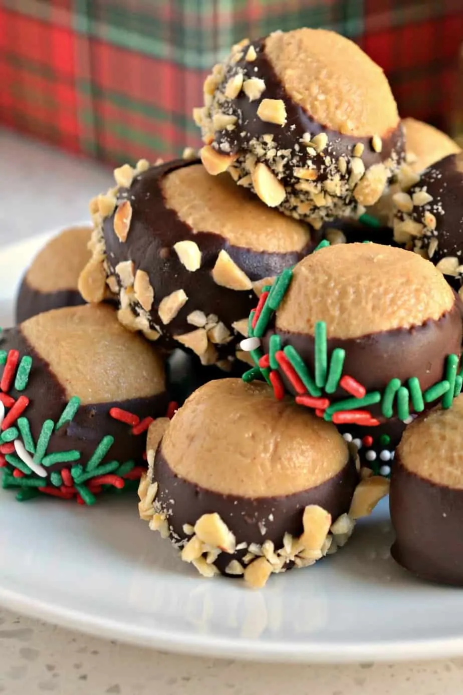 Buckeye Balls are perfect for holiday gift giving and Christmas cookie and candy trays. 