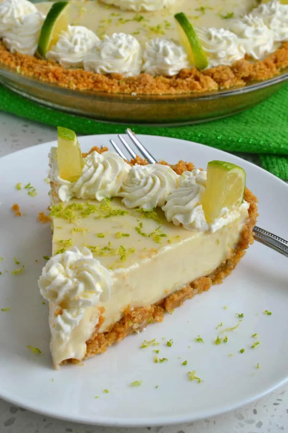 This homemade key lime pie is the perfect combination of tart and sweet from key limes, and creaminess from sour cream.