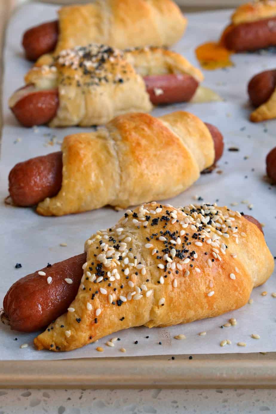 You can whip up a batch of these delicious lunch and snack Pigs in a Blanket in a matter of minutes. 