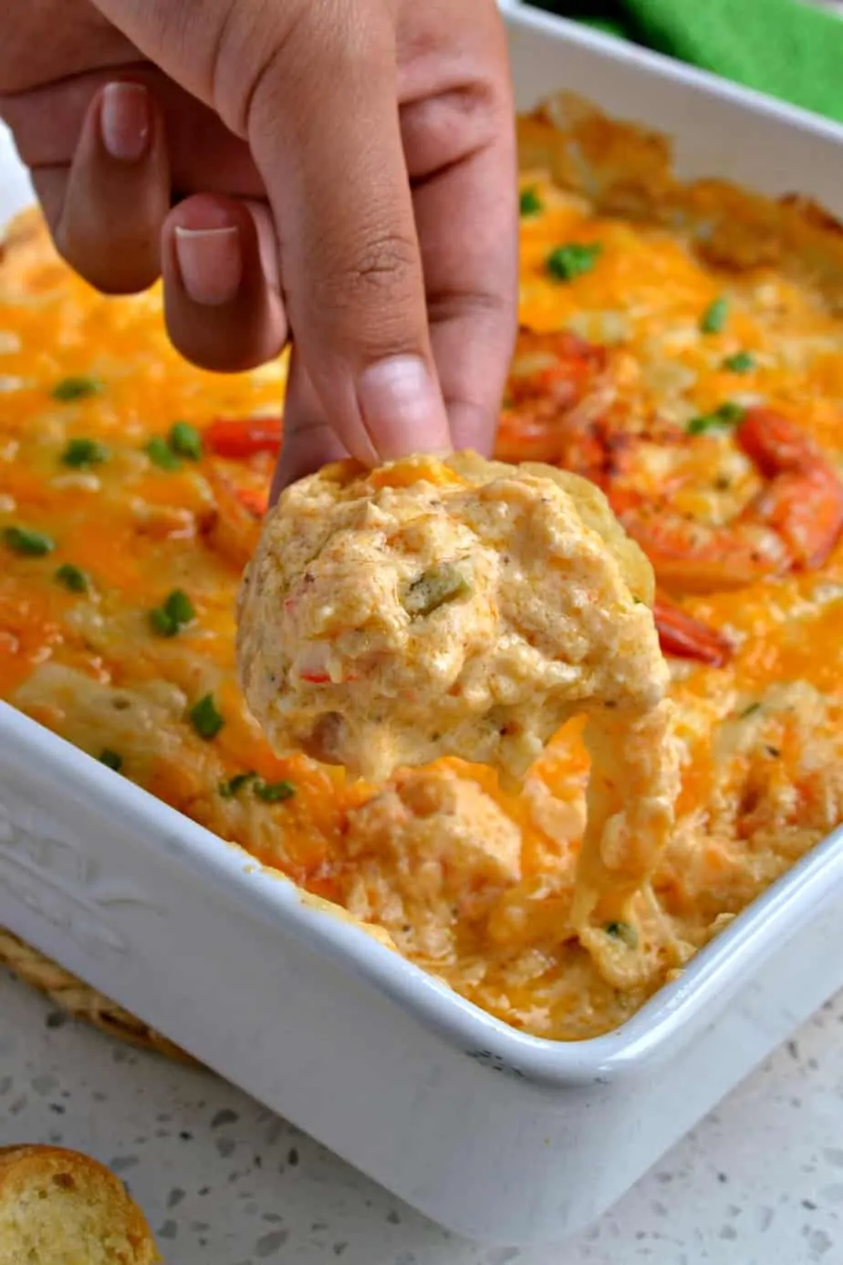 The creamy cheddar, pepper jack and Old Bay seasoning really make this winning Shrimp Dip one tasty treat.