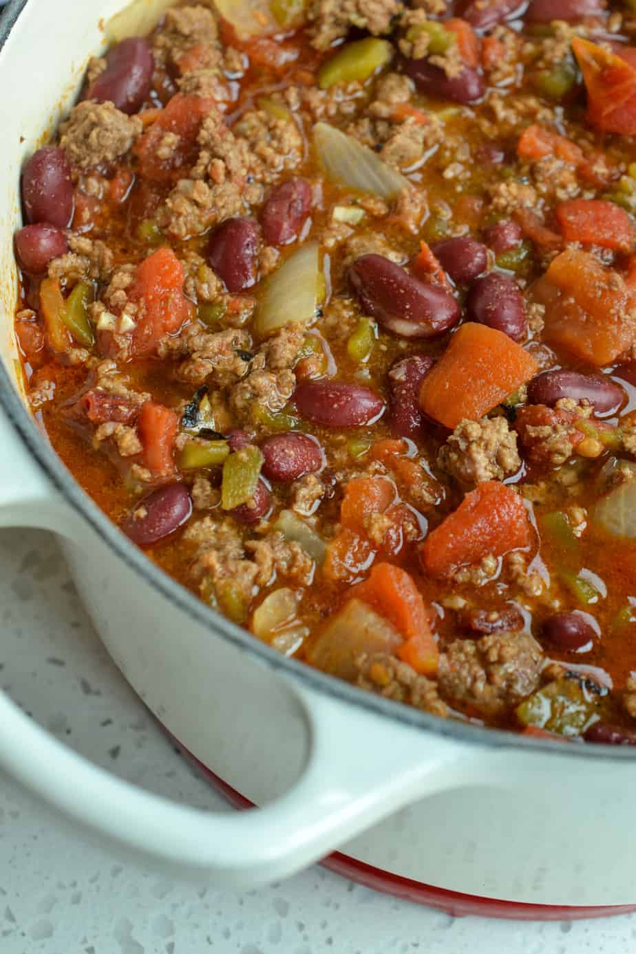 My Best Chili Recipe is a thick beef and bean chili with a bit of smokey heat and a little brown sugar to mellow everything. 