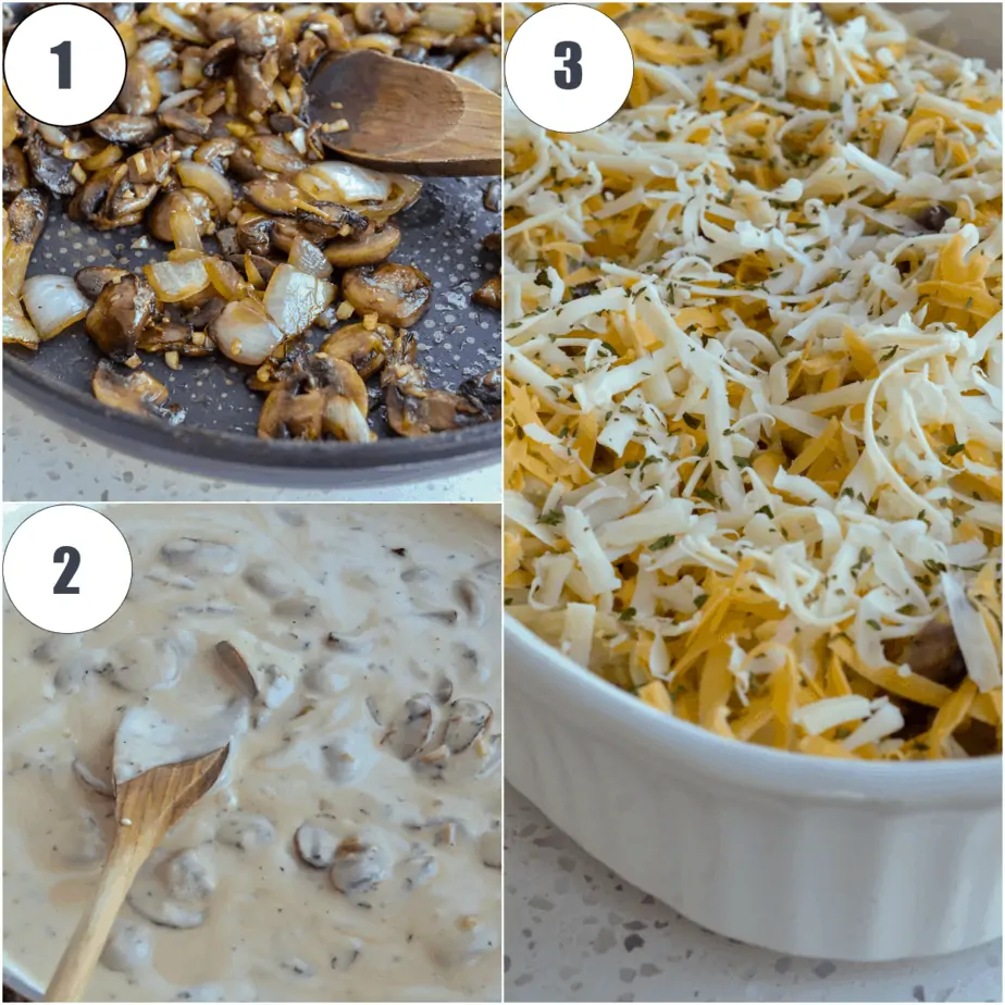 This creamy Chicken Tetrazzini is made easy with a luscious cheddar cheese sauce over chicken, spaghetti, mushrooms, onion, and garlic. 
