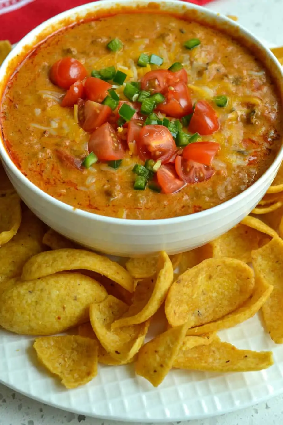 Chili Cheese Dip takes less than 15 minutes to make and it is always a game day hit with friends and family. 
