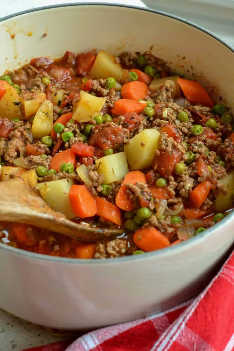 This quick and easy family friendly Hamburger Stew is made in about forty minutes right on the stovetop.